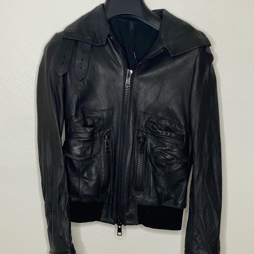 Black Helmut Lang Leather Jacket